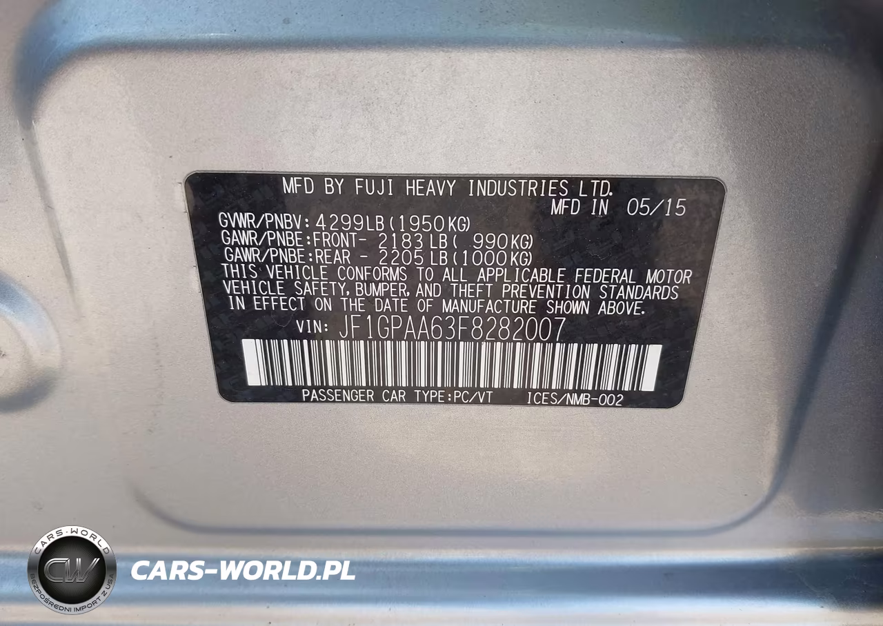 2015 Subaru Impreza VIN:JF1GPAA63F8282007 - 9