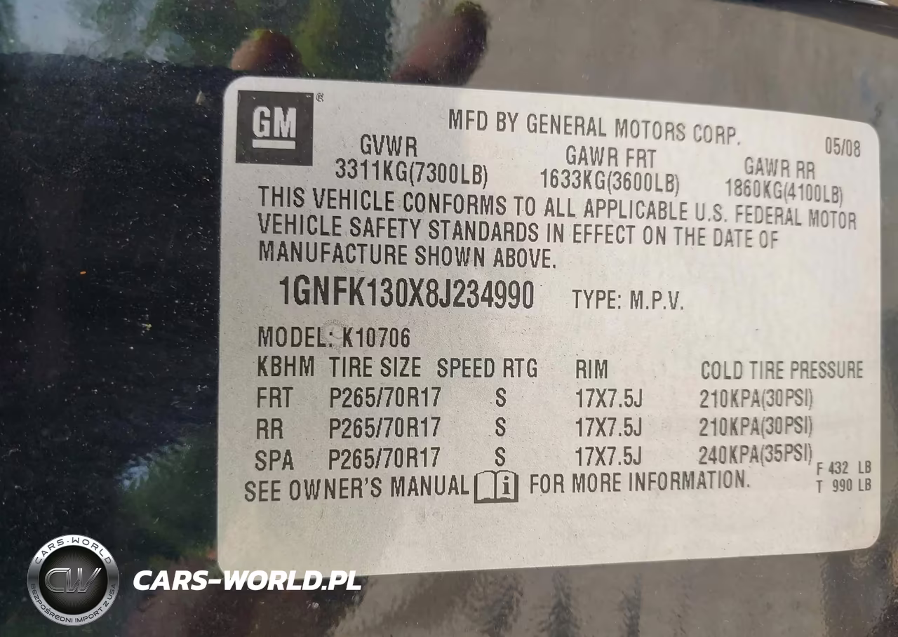 2008 Chevrolet Tahoe Ls VIN:1GNFK130X8J234990 - 9