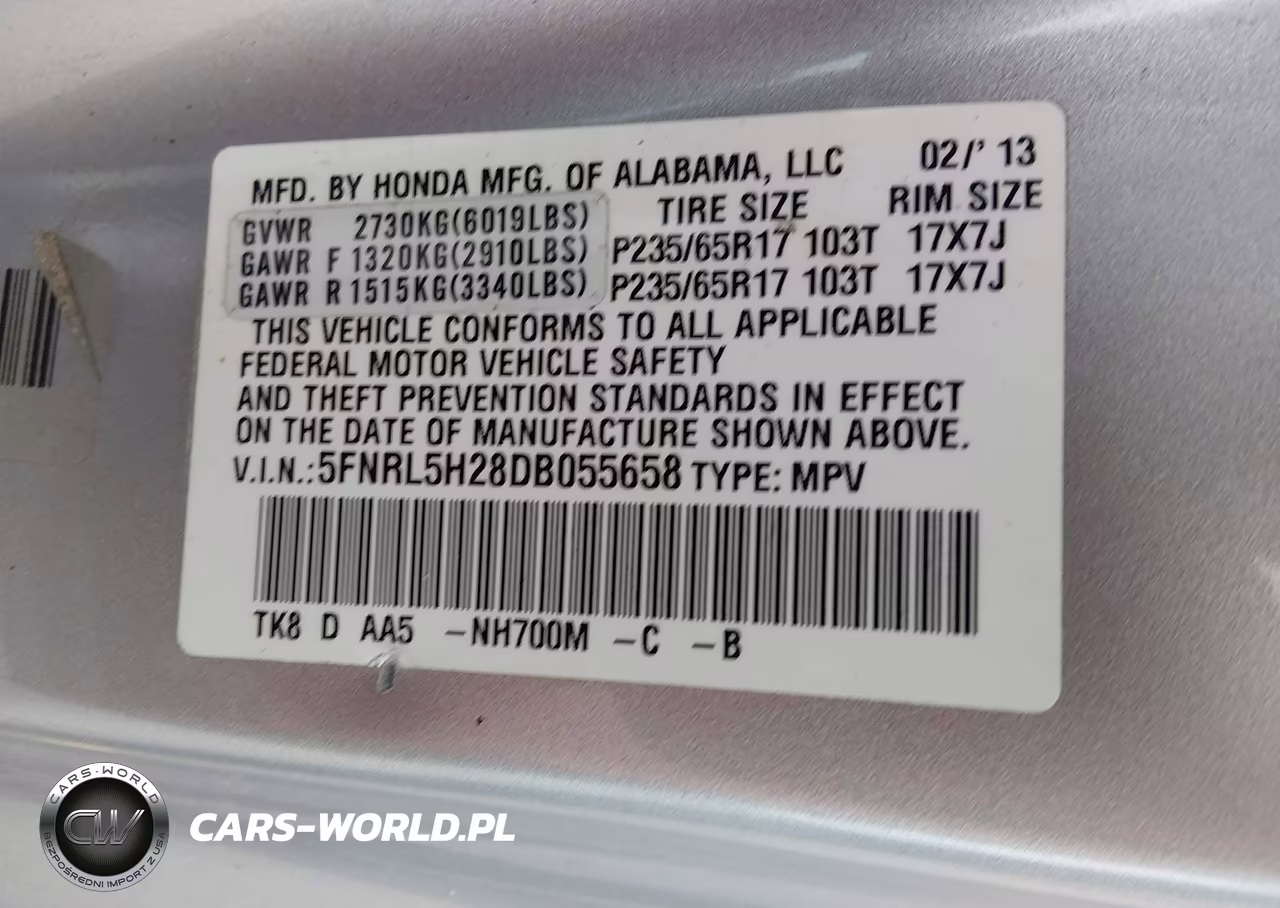 2013 Honda Odyssey Lx VIN:5FNRL5H28DB055658 - 9