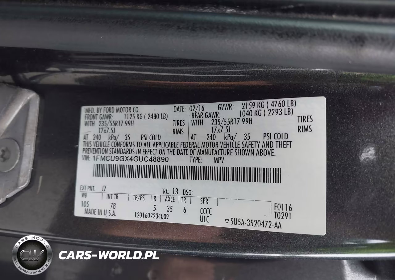 2016 Ford Escape Se VIN:1FMCU9GX4GUC48890 - 9