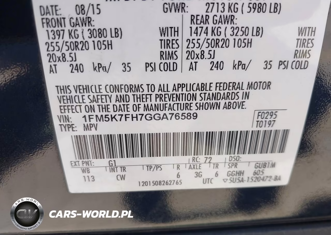 2016 Ford Explorer Limited VIN:1FM5K7FH7GGA76589 - 9