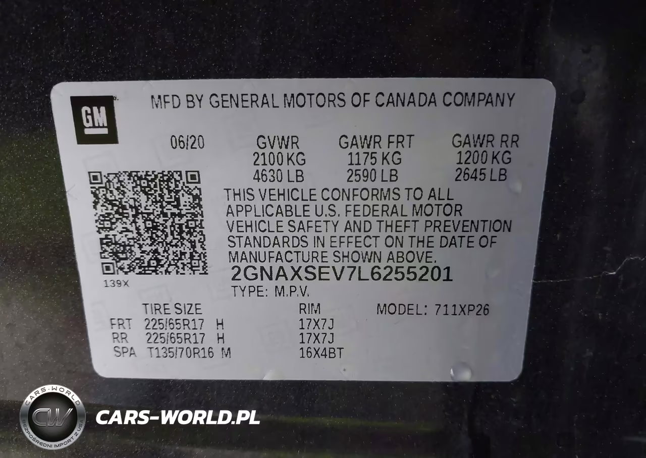 2020 Chevrolet Equinox Awd Ls VIN:2GNAXSEV7L6255201 - 9