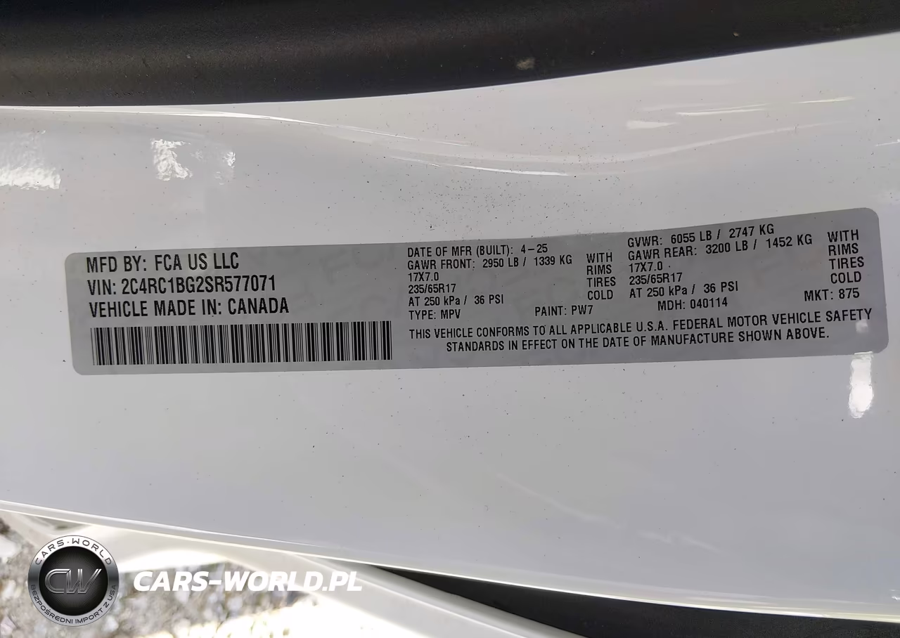 2025 Chrysler Pacifica Select VIN:2C4RC1BG2SR577071 - 9