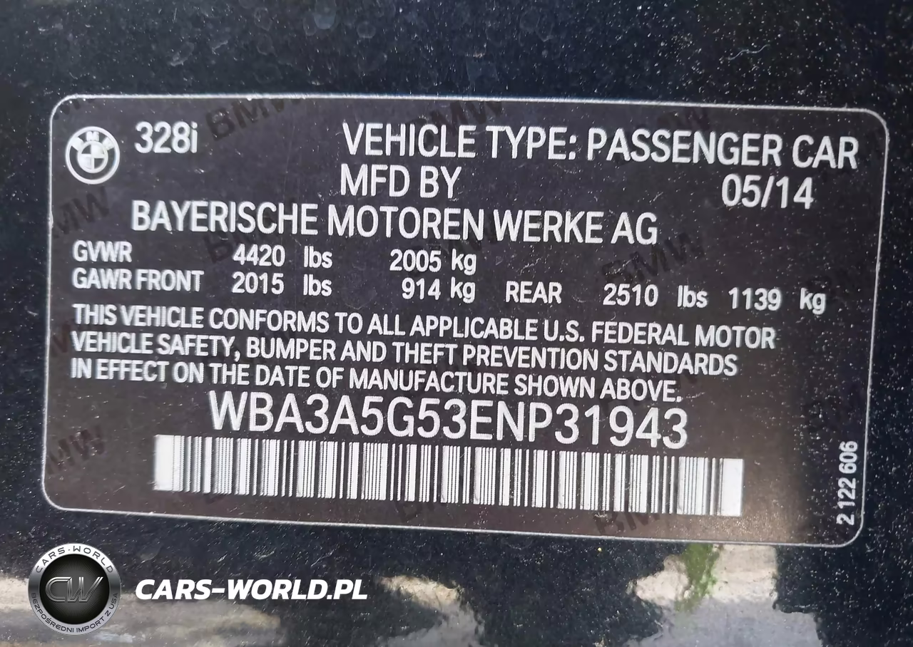 2014 BMW 328I VIN:WBA3A5G53ENP31943 - 9