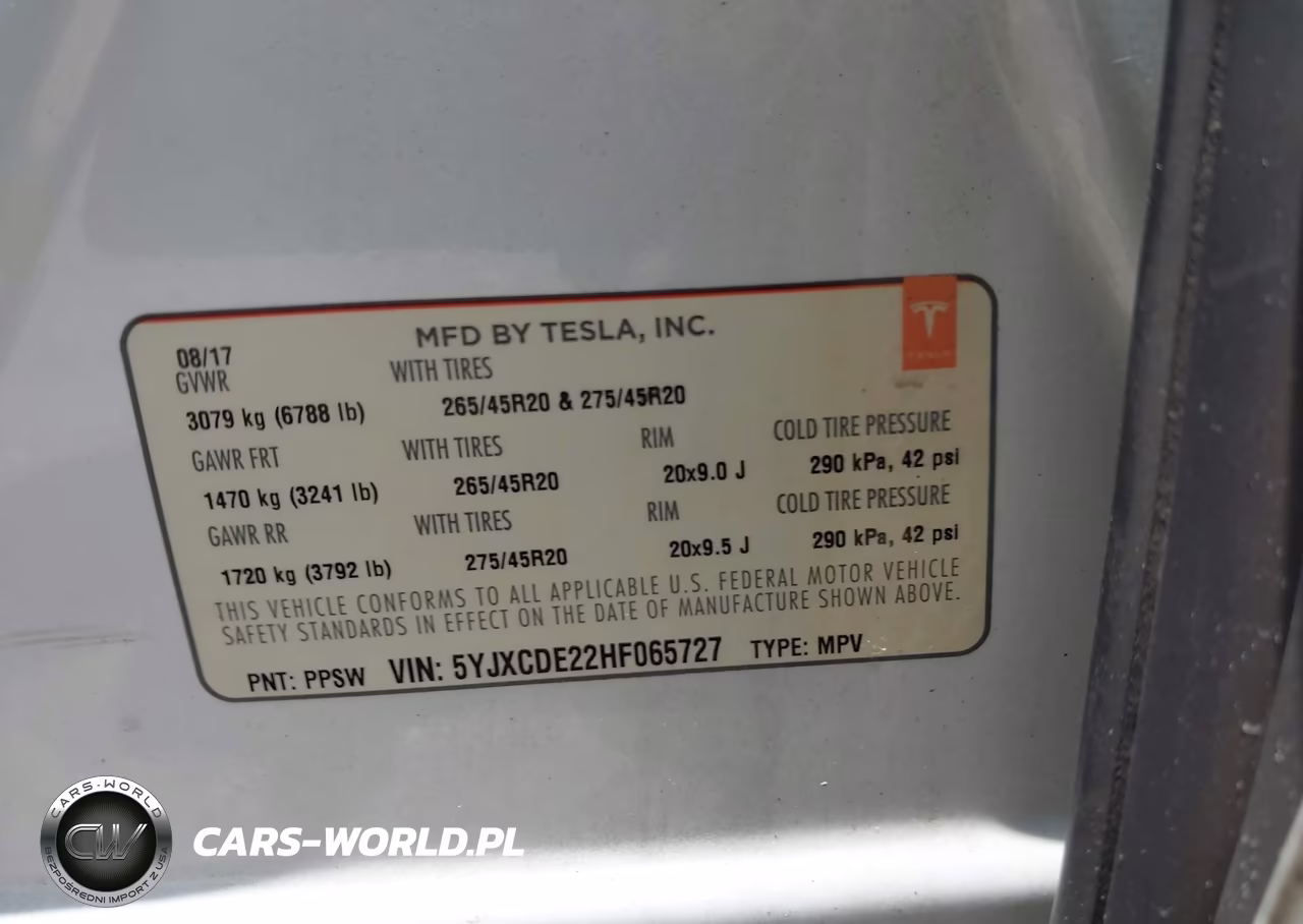 2017 Tesla Model X 100D-75D-90D VIN:5YJXCDE22HF065727 - 9