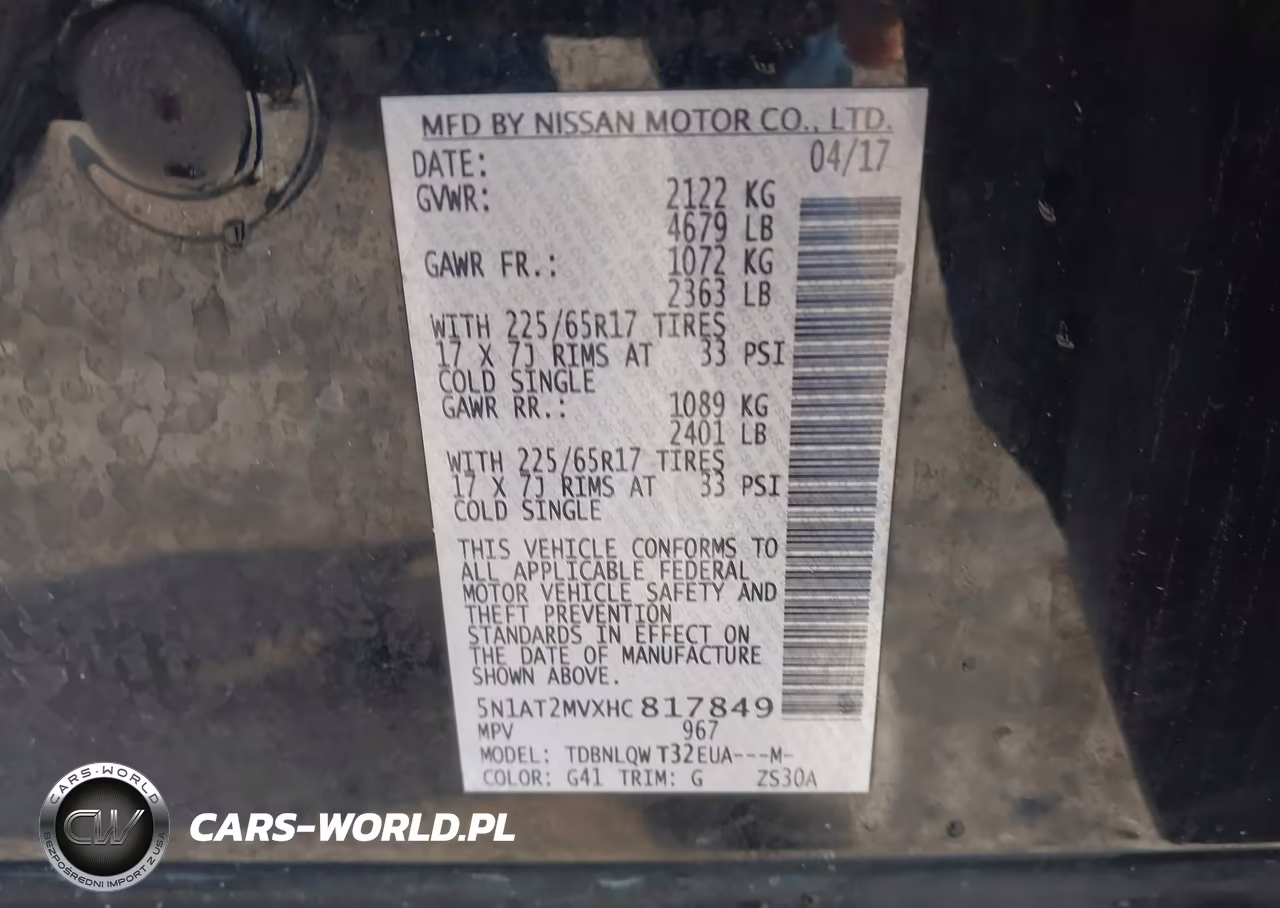2017 Nissan Rogue Sv VIN:5N1AT2MVXHC817849 - 9