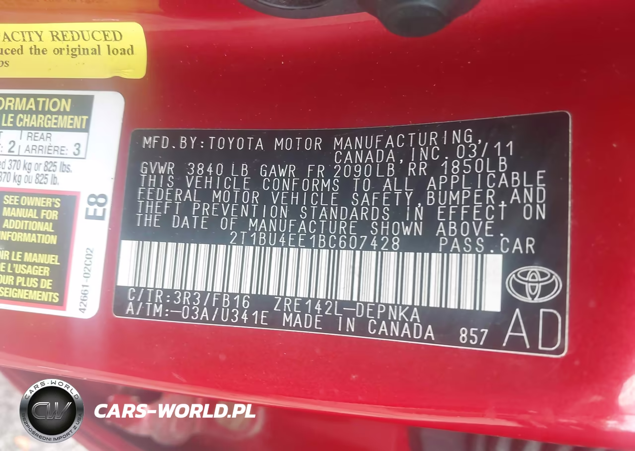 2011 Toyota Corolla Le VIN:2T1BU4EE1BC607428 - 9