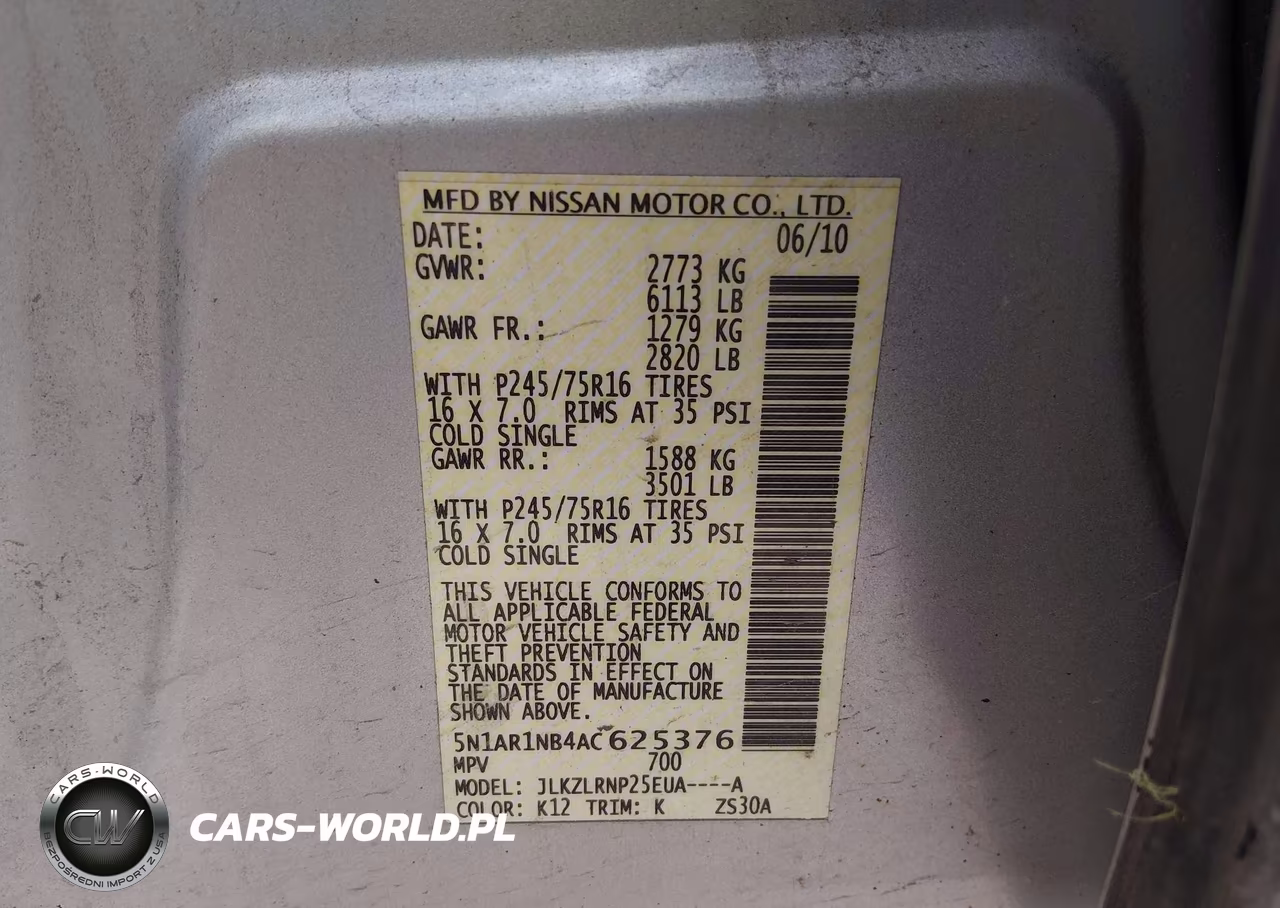 2010 Nissan Pathfinder S VIN:5N1AR1NB4AC625376 - 9