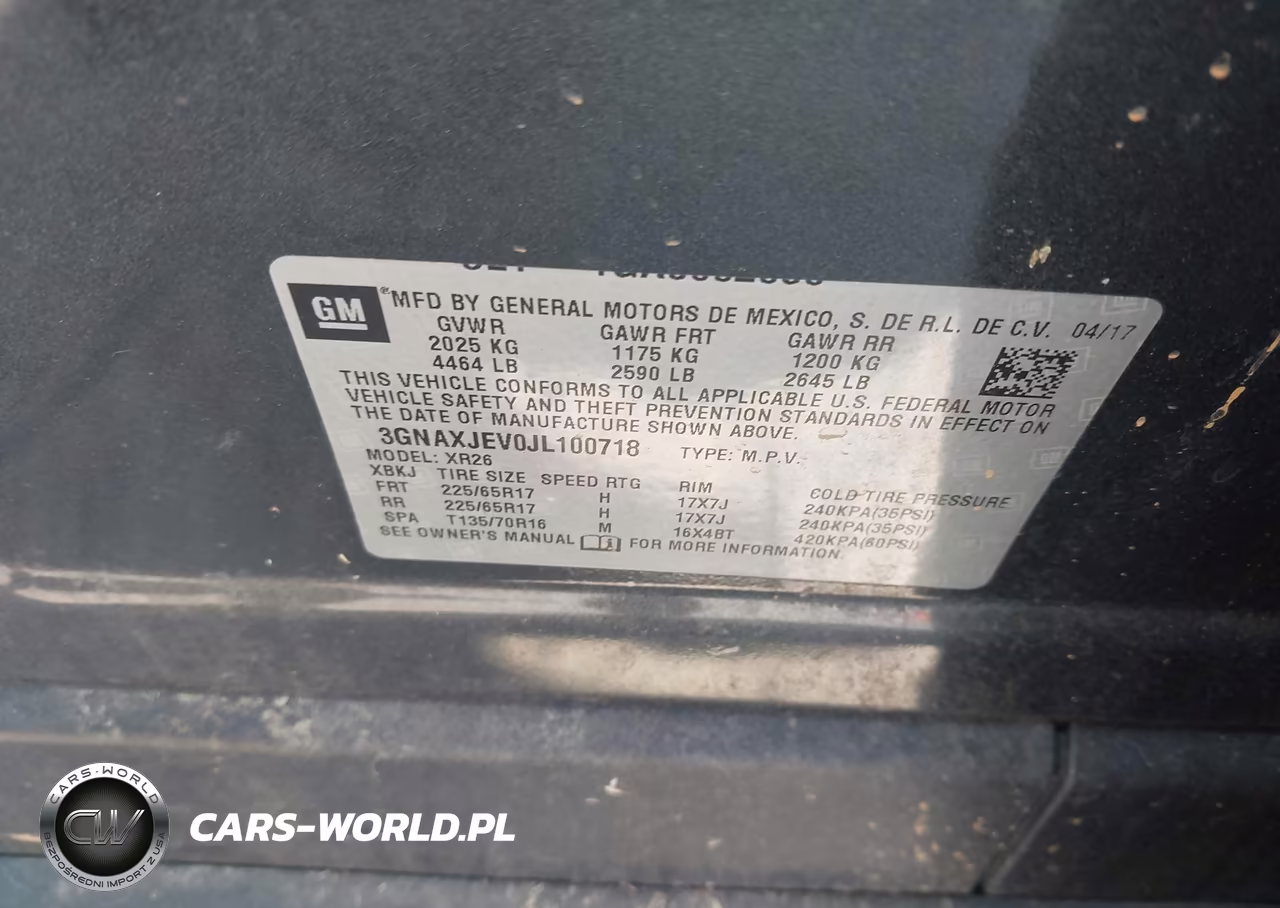 2018 Chevrolet Equinox Lt VIN:3GNAXJEV0JL100718 - 9