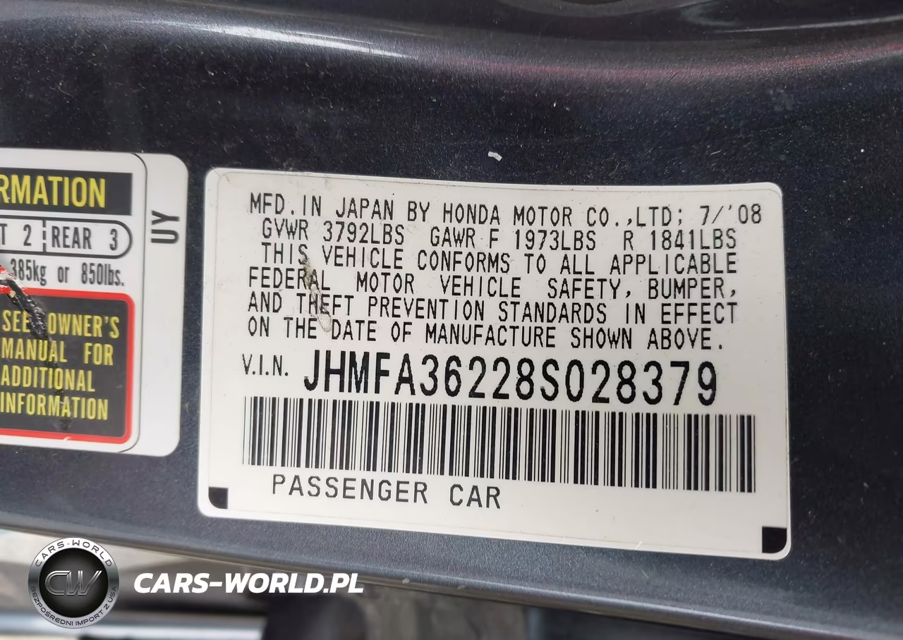 2008 Honda Civic Hybrid VIN:JHMFA36228S028379 - 9
