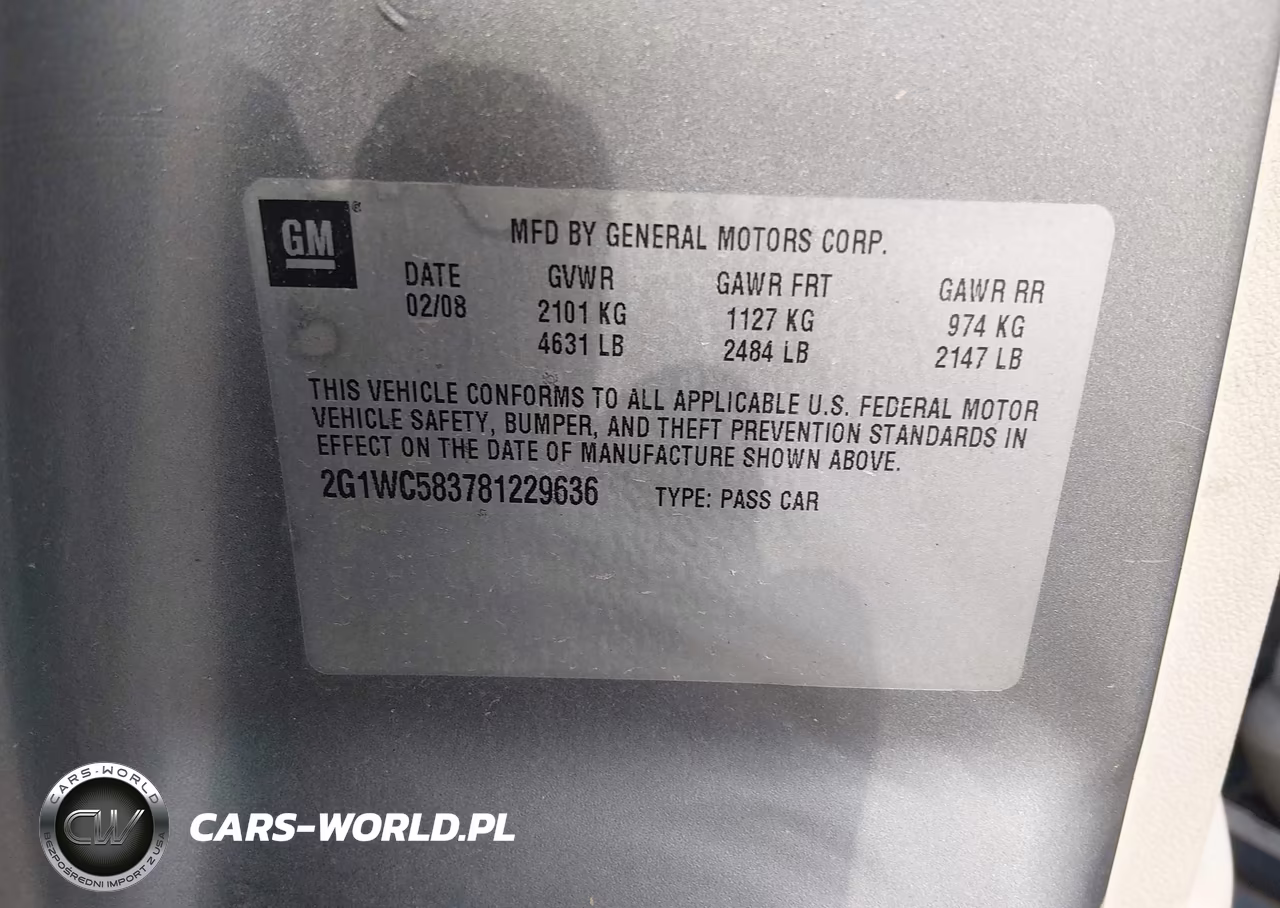 2008 Chevrolet Impala Lt VIN:2G1WC583781229636 - 9