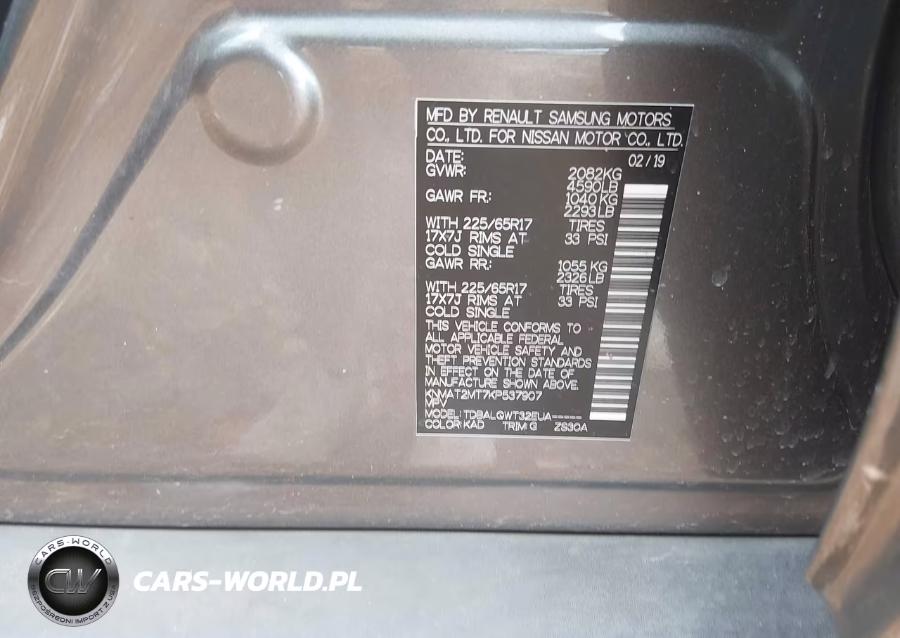 2019 Nissan Rogue Sv VIN:KNMAT2MT7KP537907 - 9