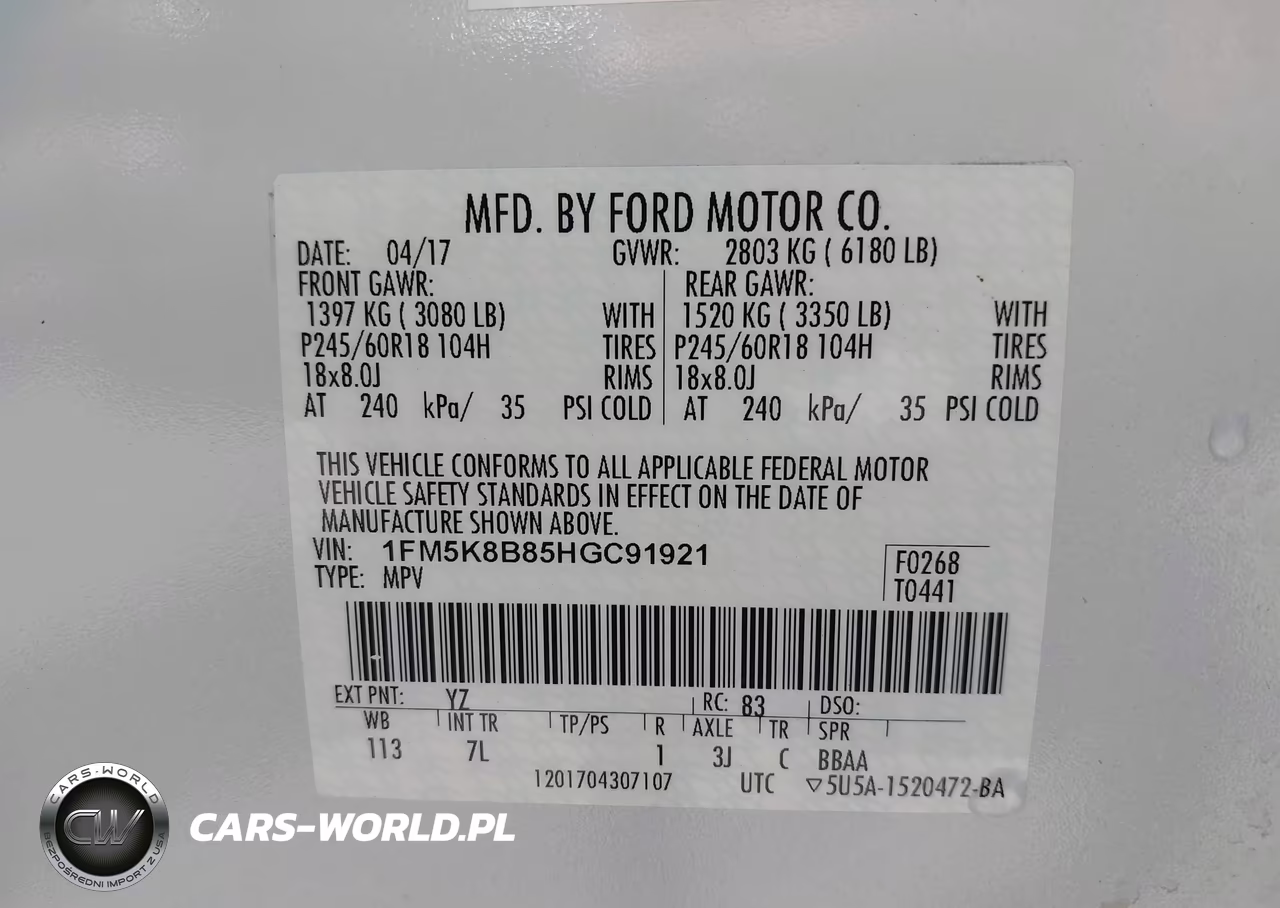 2017 Ford Explorer VIN:1FM5K8B85HGC91921 - 9