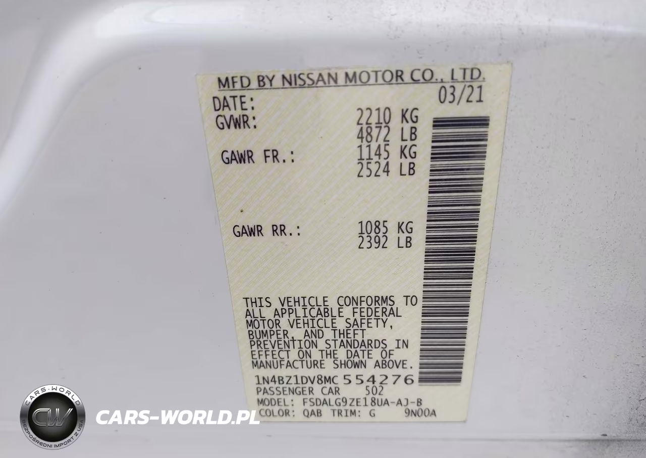 2021 Nissan Leaf Sl Plus 62 Kwh VIN:1N4BZ1DV8MC554276 - 9