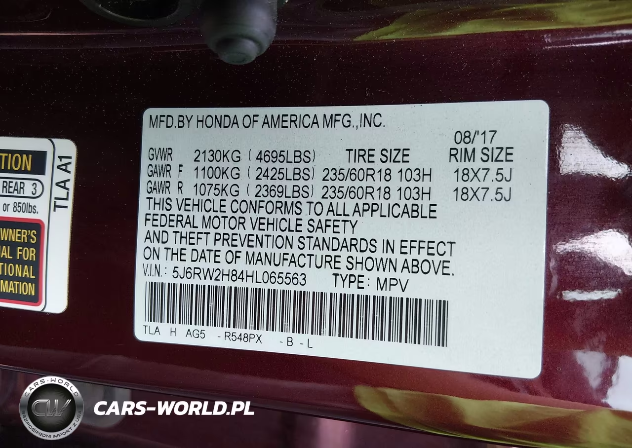 2017 Honda Cr-V Ex-L-Ex-L Navi VIN:5J6RW2H84HL065563 - 9
