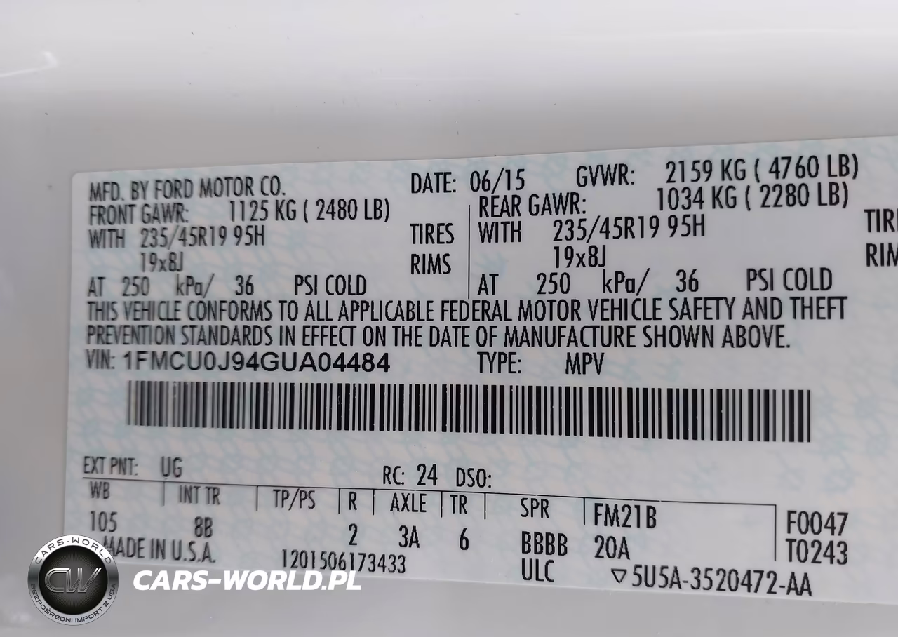 2016 Ford Escape Titanium VIN:1FMCU0J94GUA04484 - 9