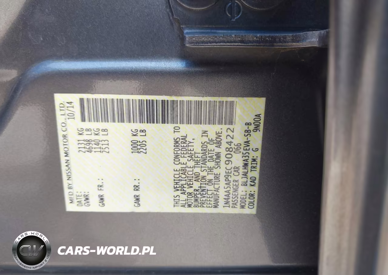 2014 Nissan Maxima 3.5 Sv VIN:1N4AA5AP9EC908422 - 9