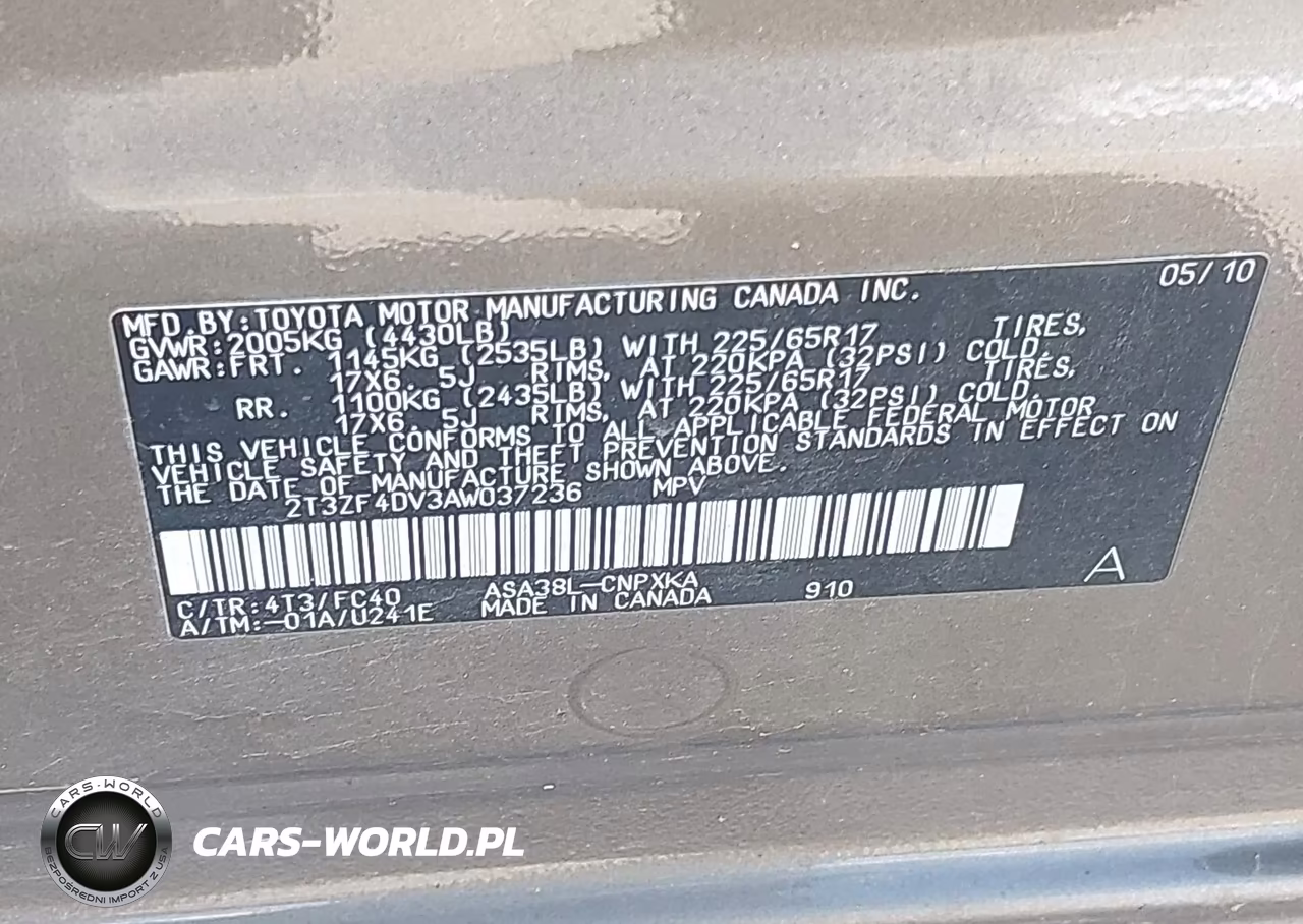 2010 Toyota Rav4 VIN:2T3ZF4DV3AW037236 - 9