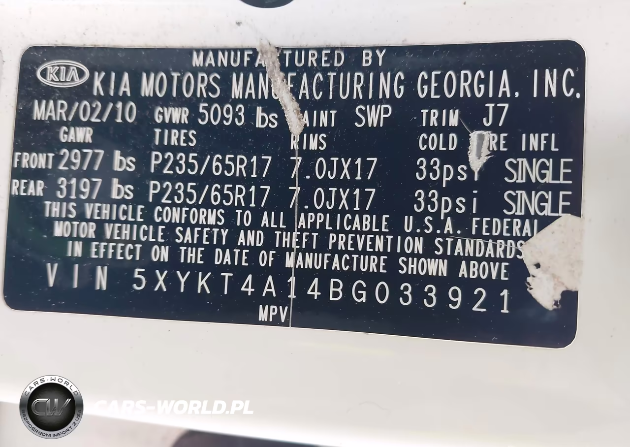 2011 Kia Sorento Lx VIN:5XYKT4A14BG033921 - 9
