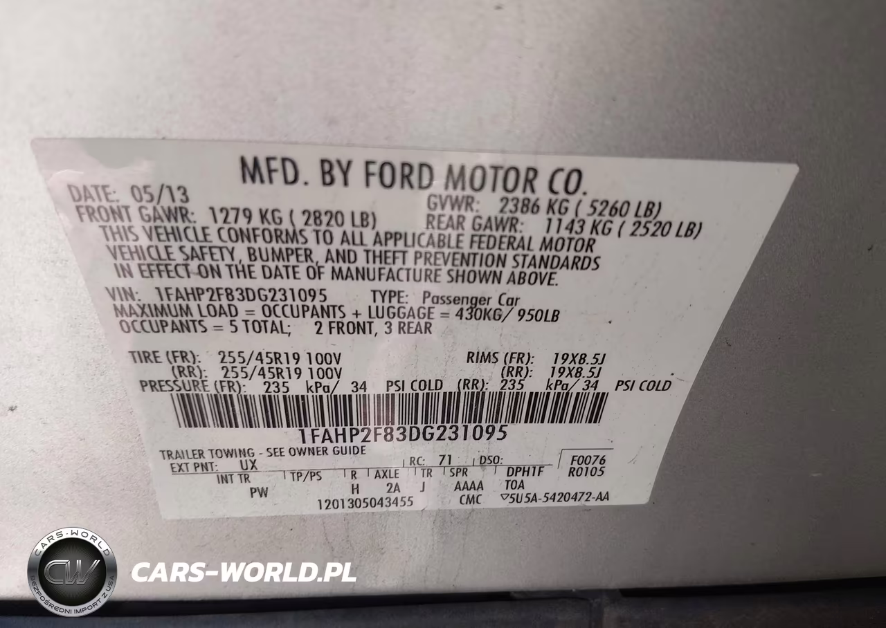 2013 Ford Taurus Limited VIN:1FAHP2F83DG231095 - 9