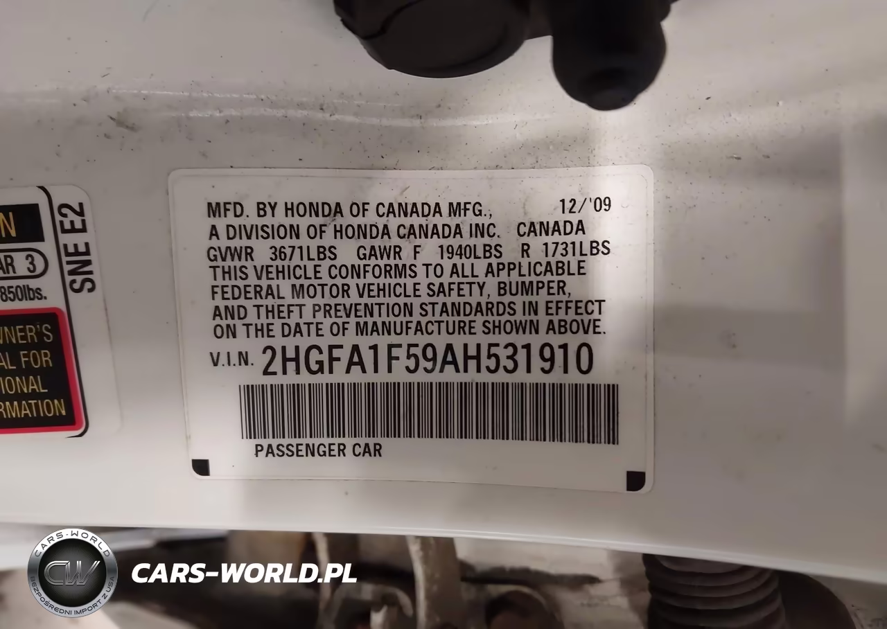 2010 Honda Civic Lx VIN:2HGFA1F59AH531910 - 9