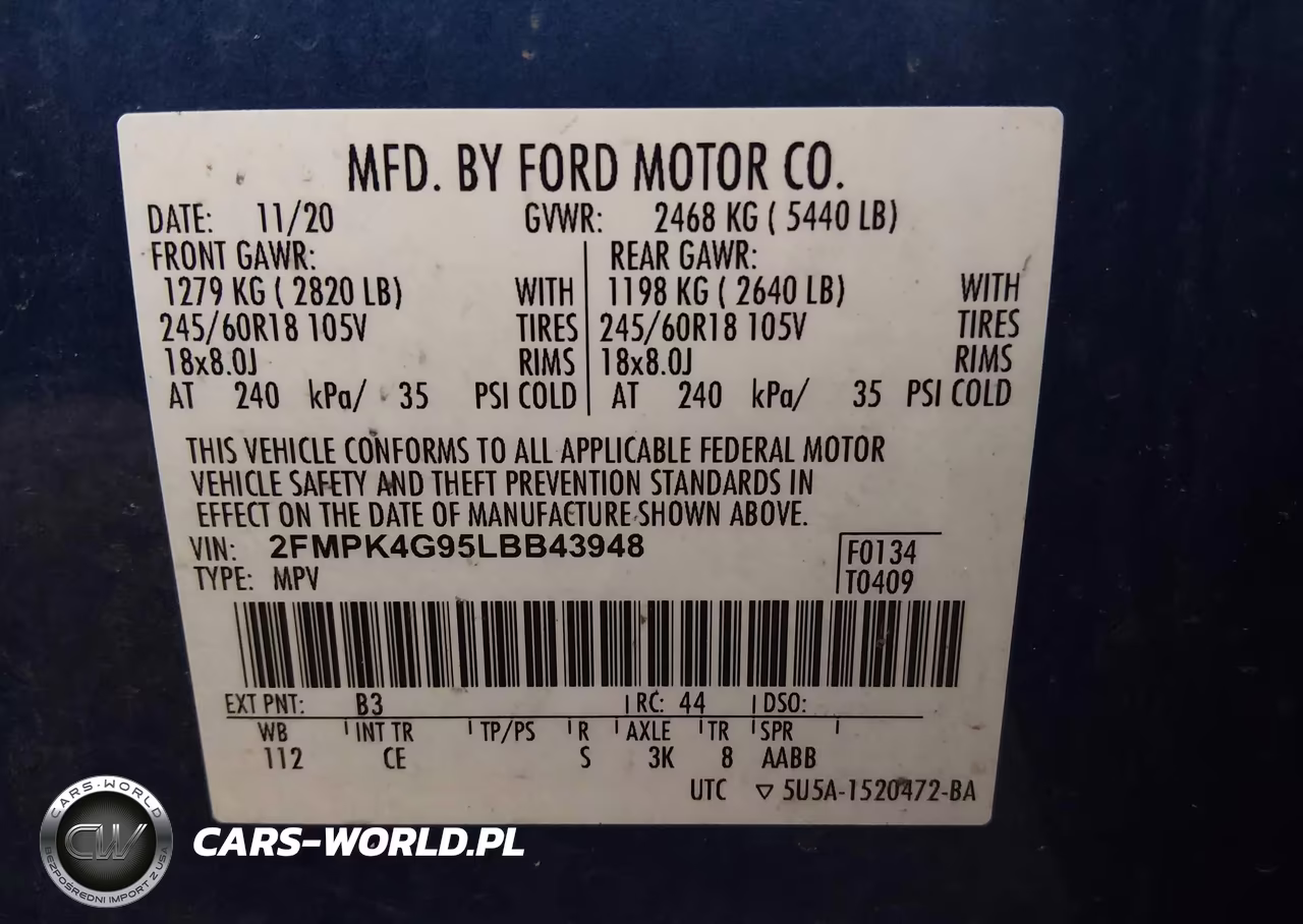 2020 Ford Edge Se VIN:2FMPK4G95LBB43948 - 9