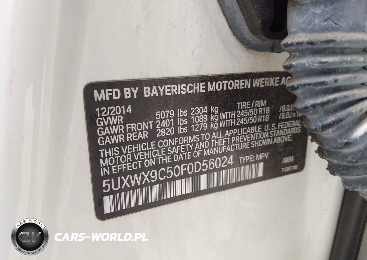 2015 BMW X3 xDrive28I VIN:5UXWX9C50F0D56024 - 9