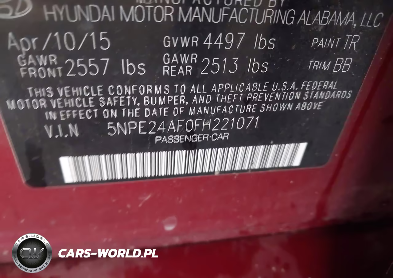 2015 Hyundai Sonata Se VIN:5NPE24AF0FH221071 - 9