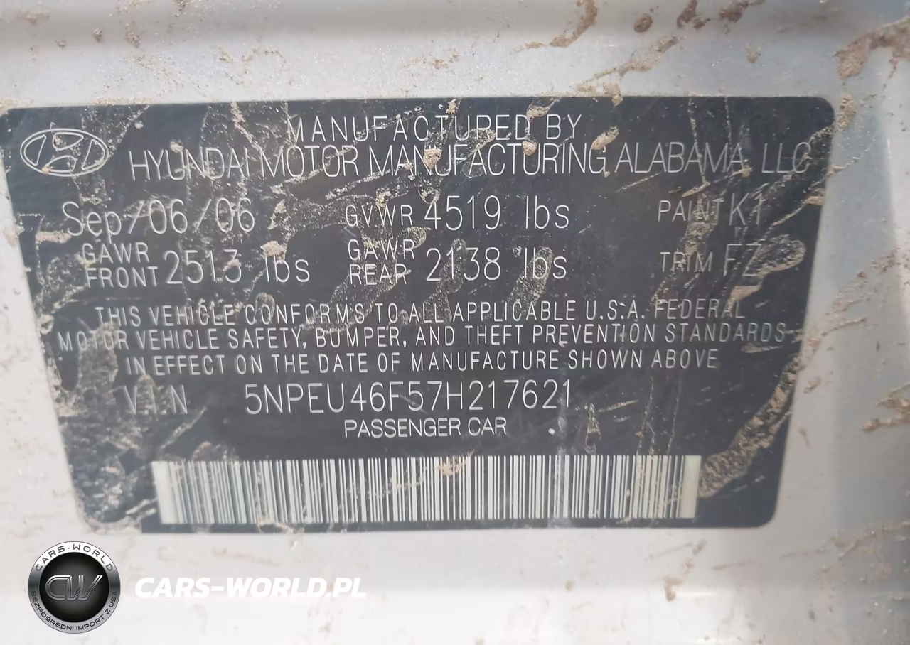 2007 Hyundai Sonata Limited-Limited W-Xm-Se-Se W-Xm VIN:5NPEU46F57H217621 - 9