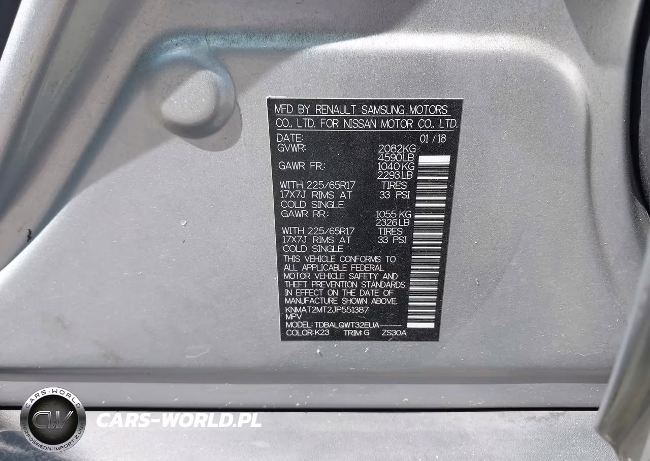 2018 Nissan Rogue Sv VIN:KNMAT2MT2JP551387 - 9