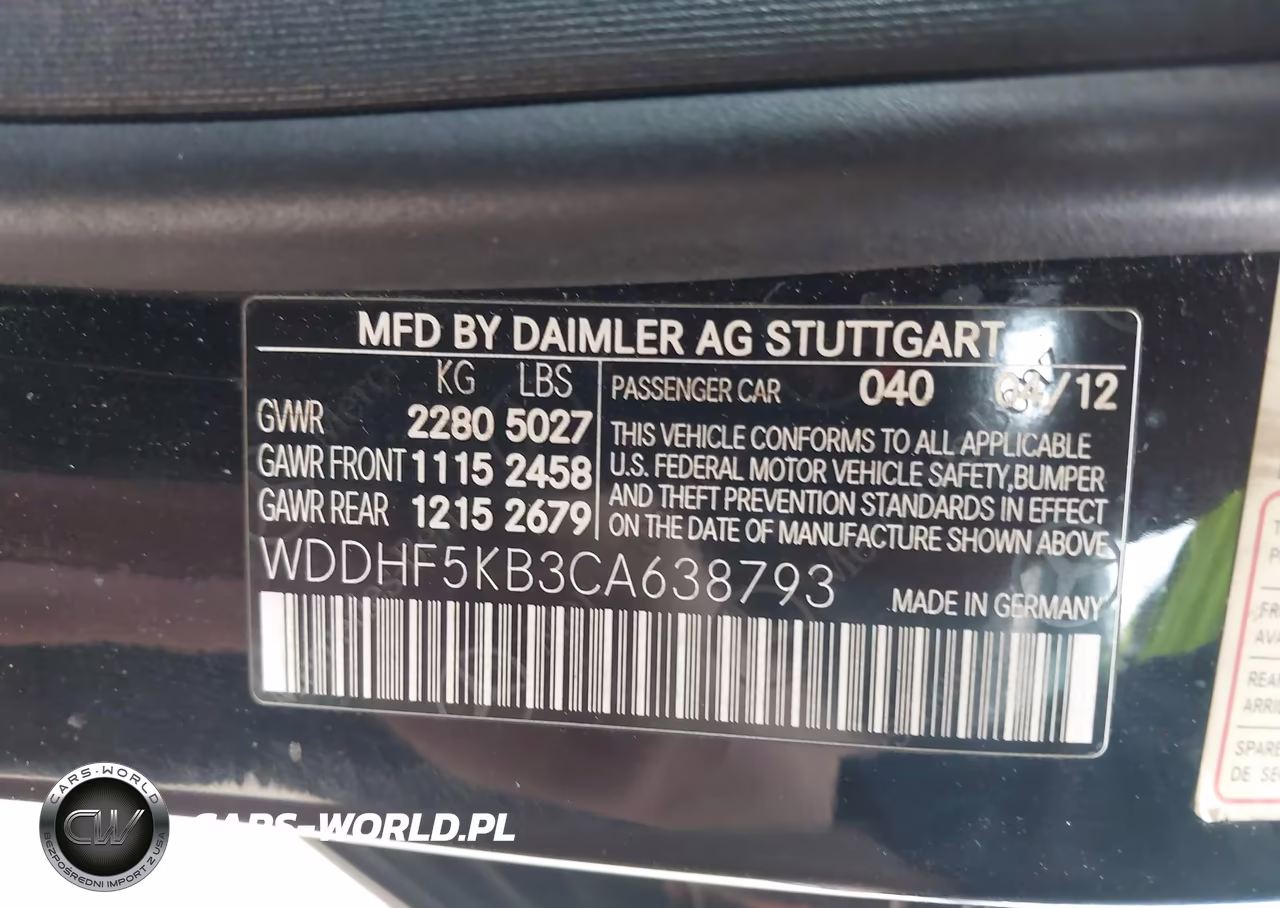 2012 Mercedes-Benz E 350 VIN:WDDHF5KB3CA638793 - 9