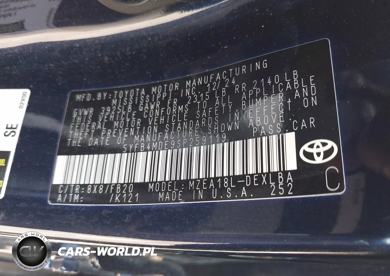 2025 Toyota Corolla Le VIN:5YFB4MDE9SP259119 - 9