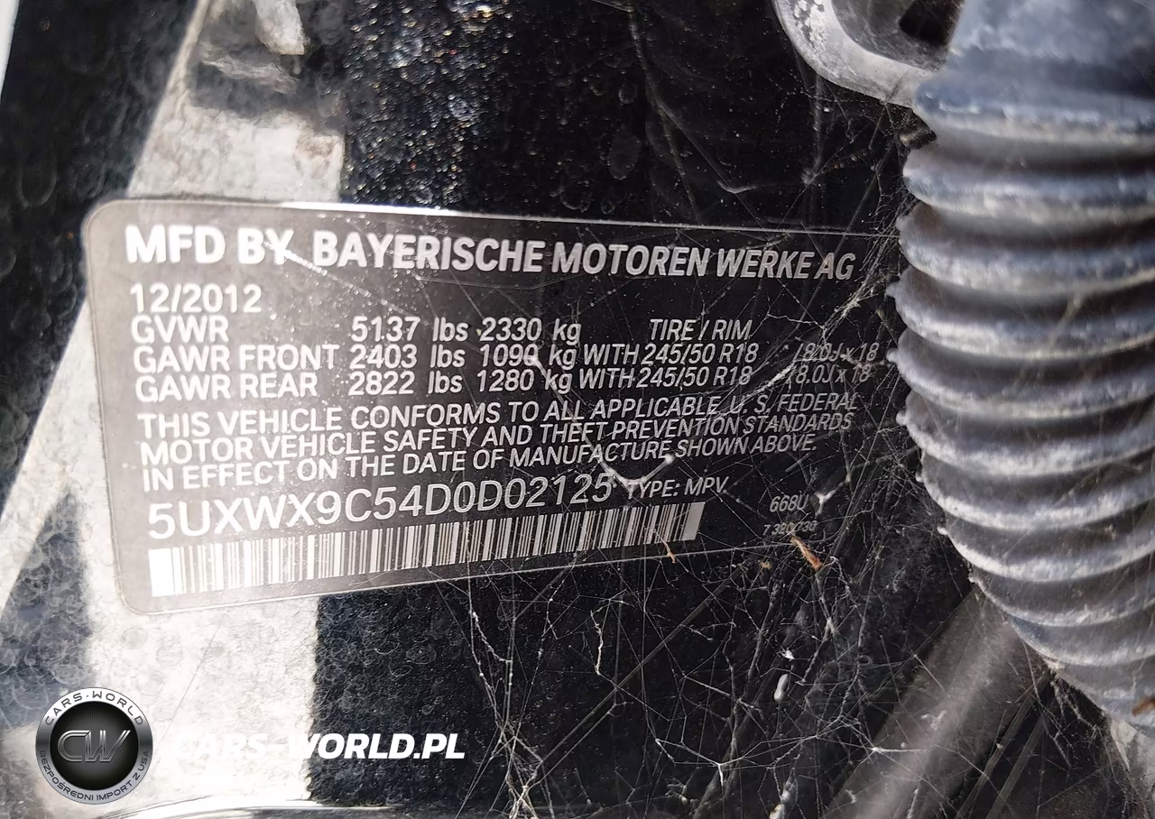 2013 BMW X3 xDrive28I VIN:5UXWX9C54D0D02125 - 9