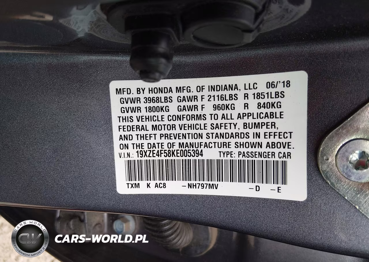 2019 Honda Insight Ex VIN:19XZE4F58KE005394 - 9