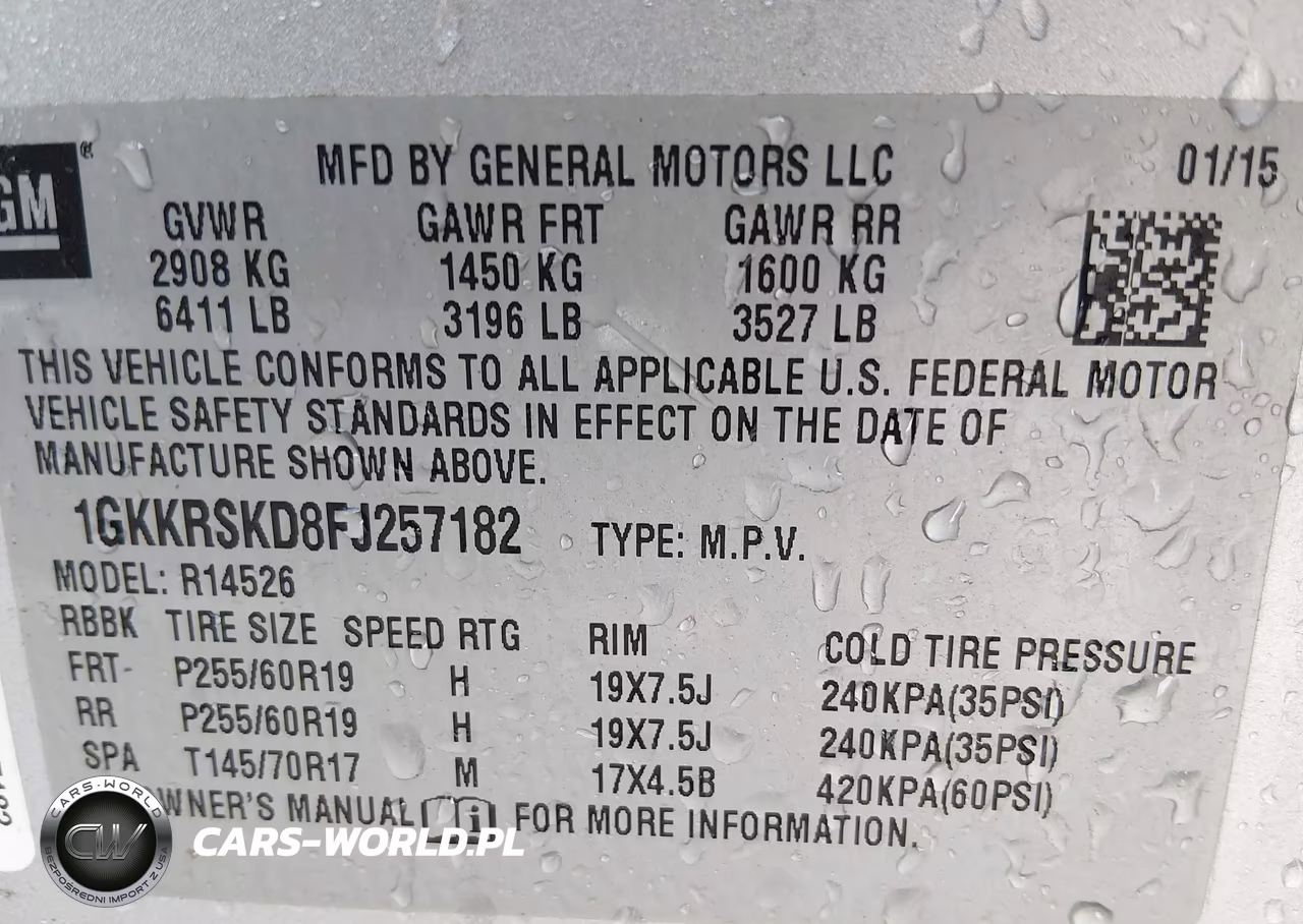 2015 GMC Acadia Slt-2 VIN:1GKKRSKD8FJ257182 - 9