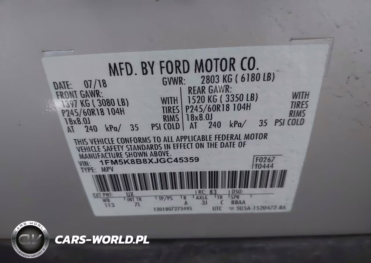 2018 Ford Explorer VIN:1FM5K8B8XJGC45359 - 9