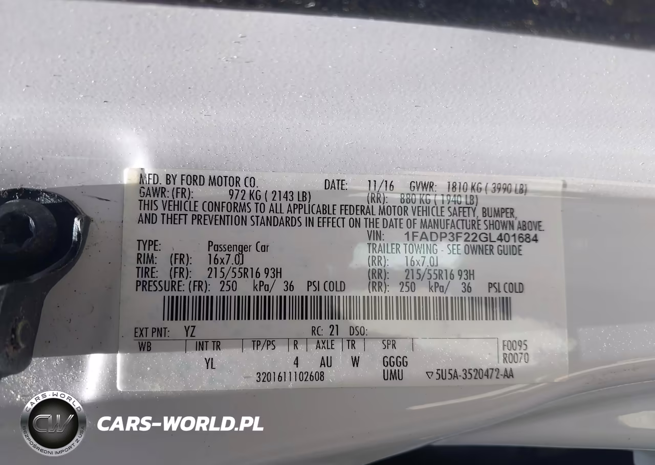2016 Ford Focus Se VIN:1FADP3F22GL401684 - 9