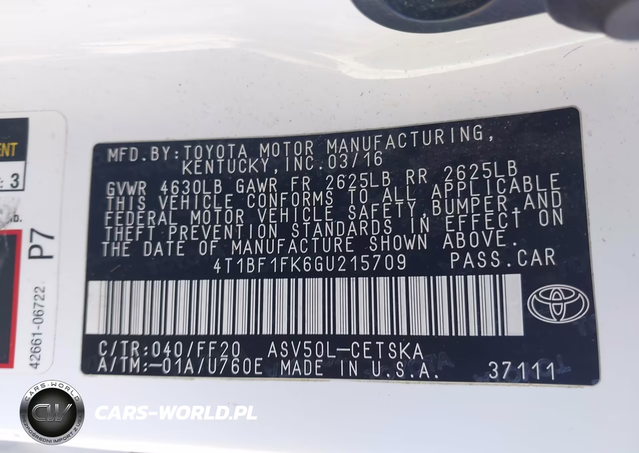 2016 Toyota Camry Se VIN:4T1BF1FK6GU215709 - 9