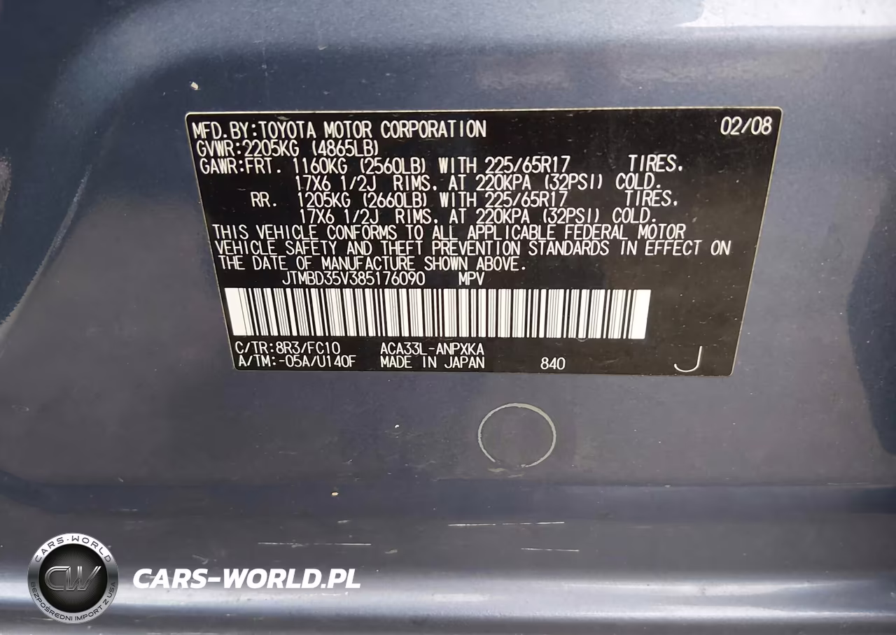 2008 Toyota Rav4 VIN:JTMBD35V385176090 - 9