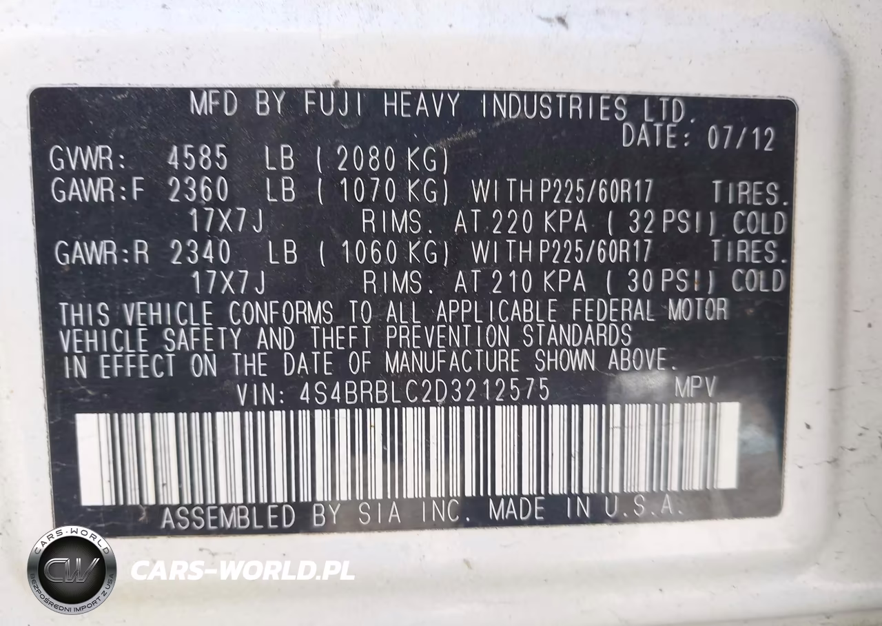 2013 Subaru Outback 2.5I Limited VIN:4S4BRBLC2D3212575 - 9