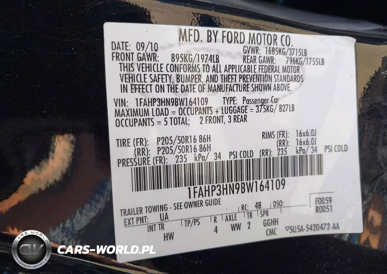 2011 Ford Focus Sel VIN:1FAHP3HN9BW164109 - 9