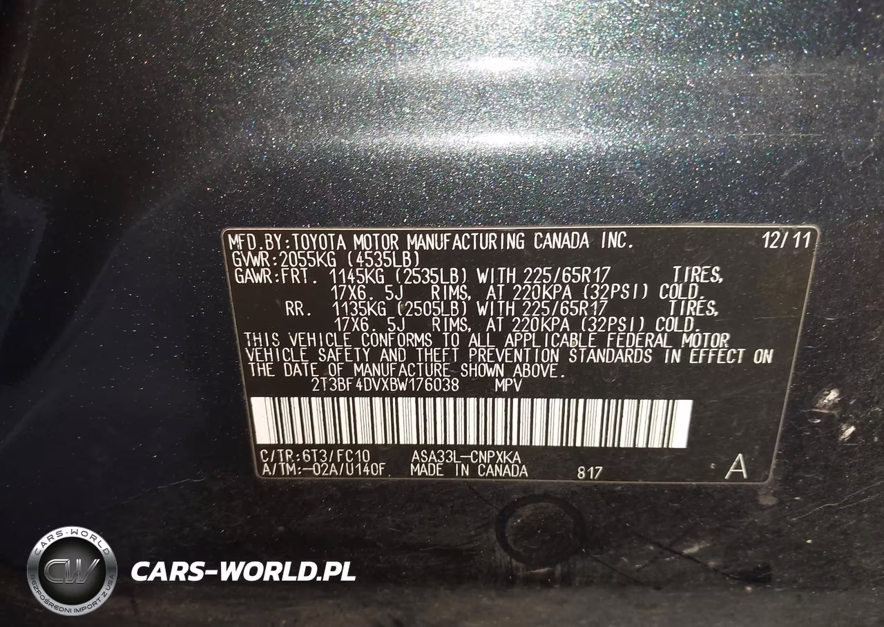 2011 Toyota Rav4 VIN:2T3BF4DVXBW176038 - 9