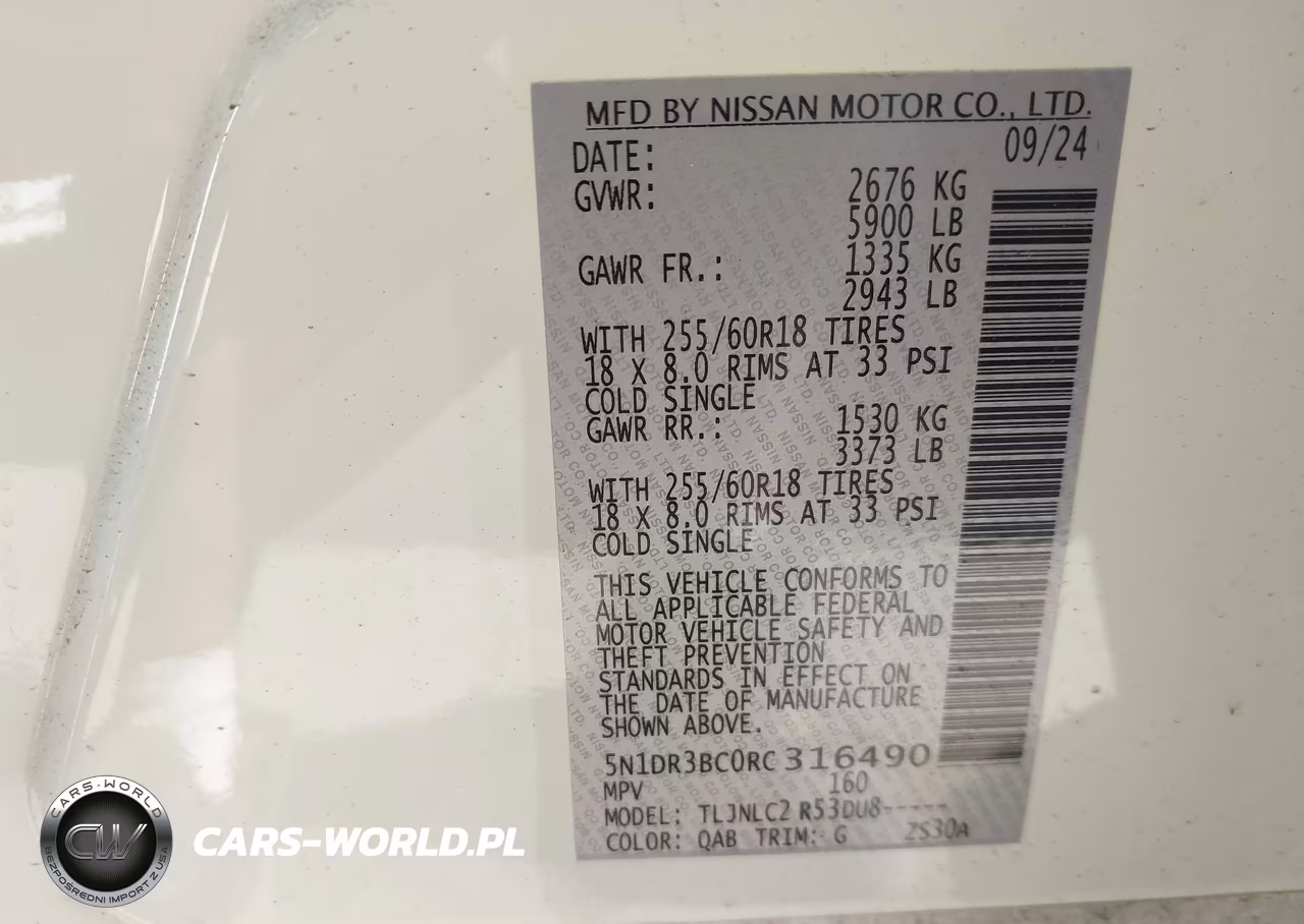 2024 Nissan Pathfinder Sv 4Wd VIN:5N1DR3BC0RC316490 - 9