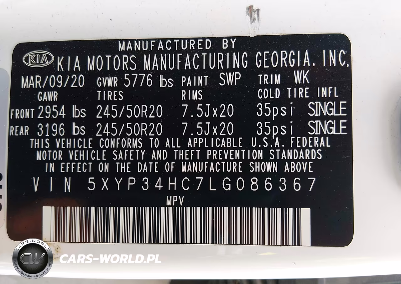 2020 Kia Telluride Ex VIN:5XYP34HC7LG086367 - 9