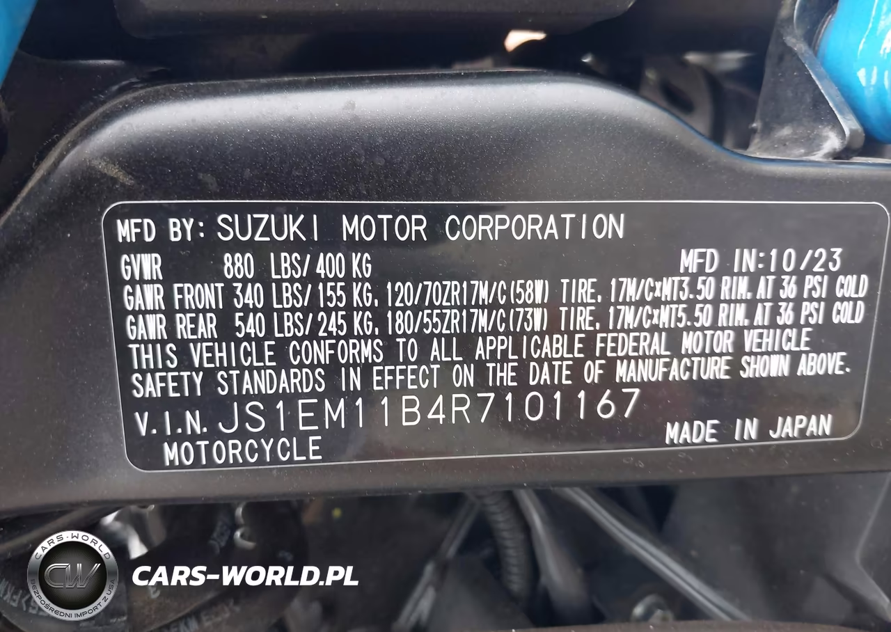 2024 Suzuki Gsx800 R VIN:JS1EM11B4R7101167 - 10