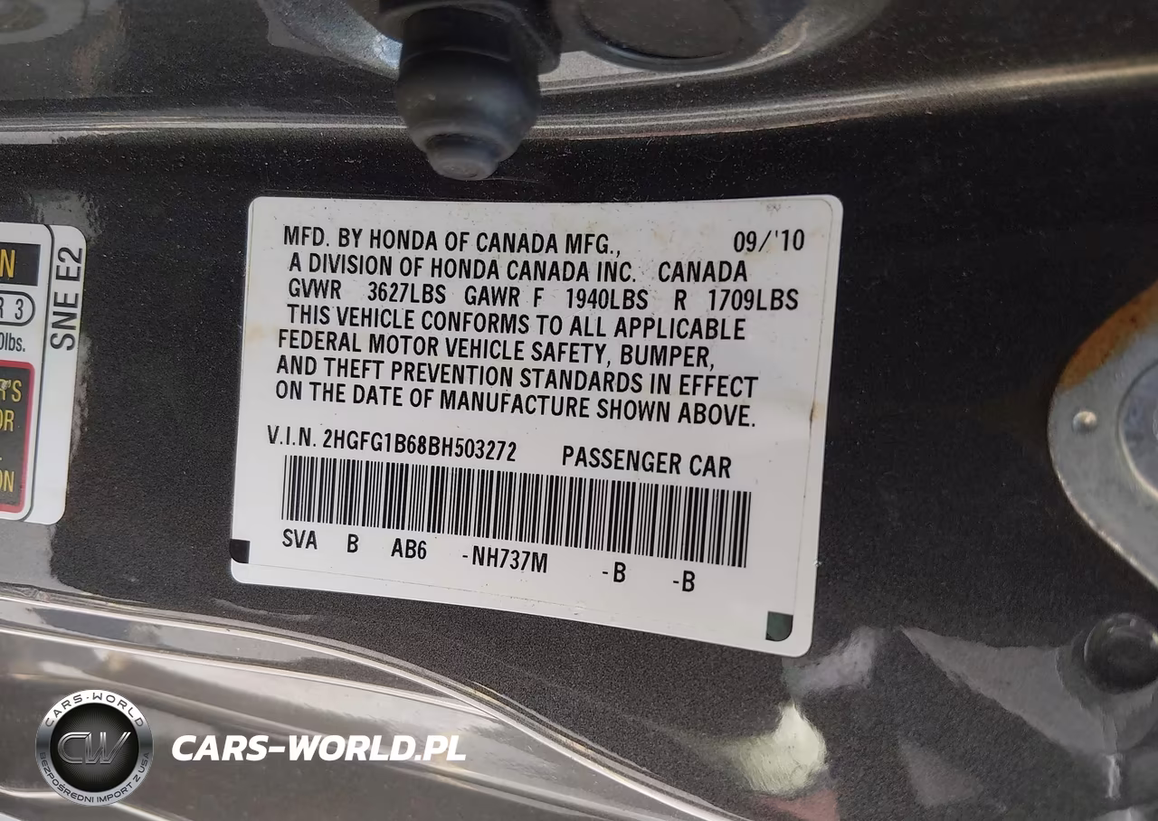 2011 Honda Civic Lx VIN:2HGFG1B68BH503272 - 9