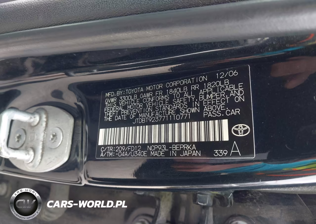 2007 Toyota Yaris VIN:JTDBT923771110771 - 9