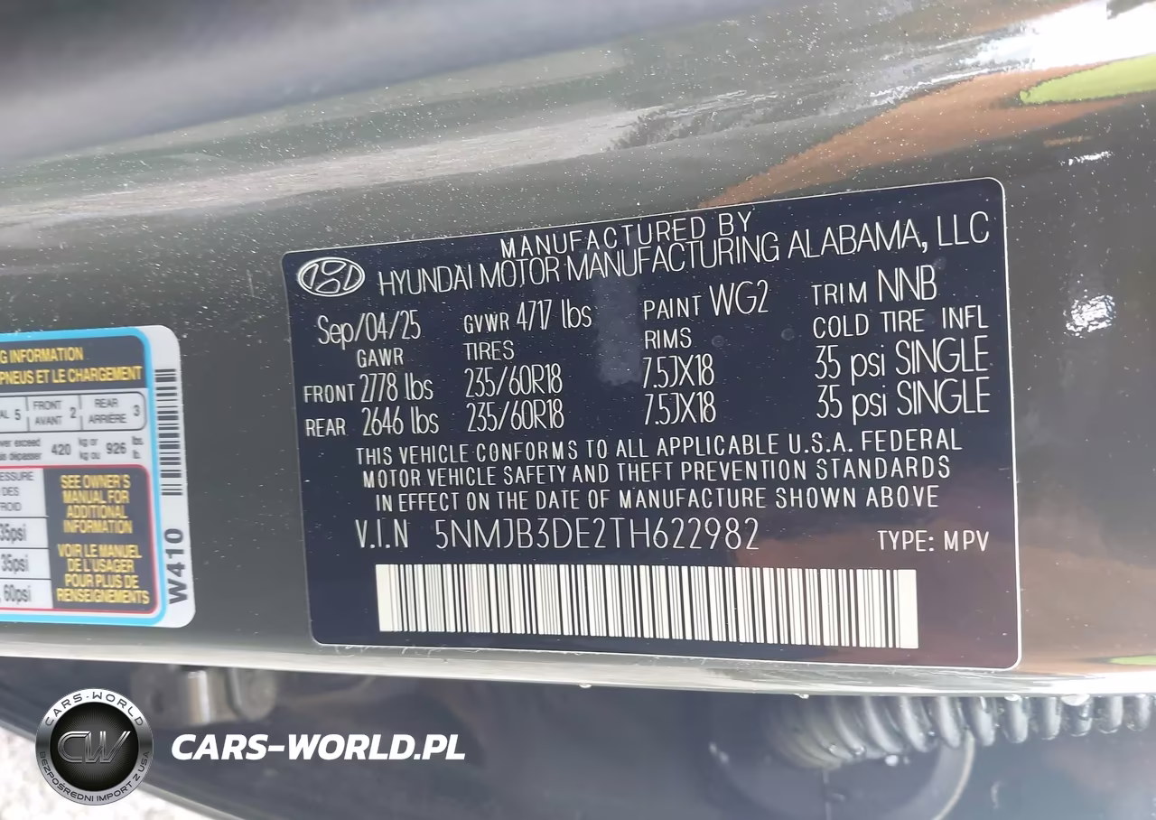 2026 Hyundai Tucson Sel VIN:5NMJB3DE2TH622982 - 9