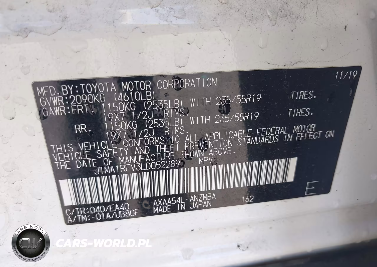 2020 Toyota Rav4 Xle Premium VIN:JTMA1RFV3LD052289 - 9