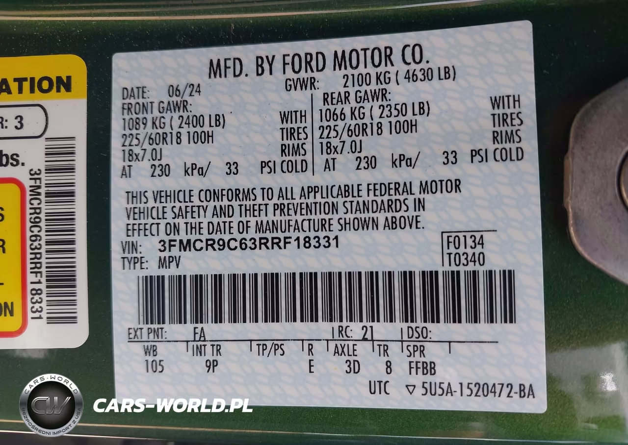 2024 Ford Bronco Sport Outer Banks VIN:3FMCR9C63RRF18331 - 9